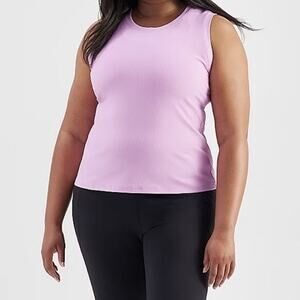 Freely Women's Haven Ribbed Sleeveless Tank Top Violet 3X